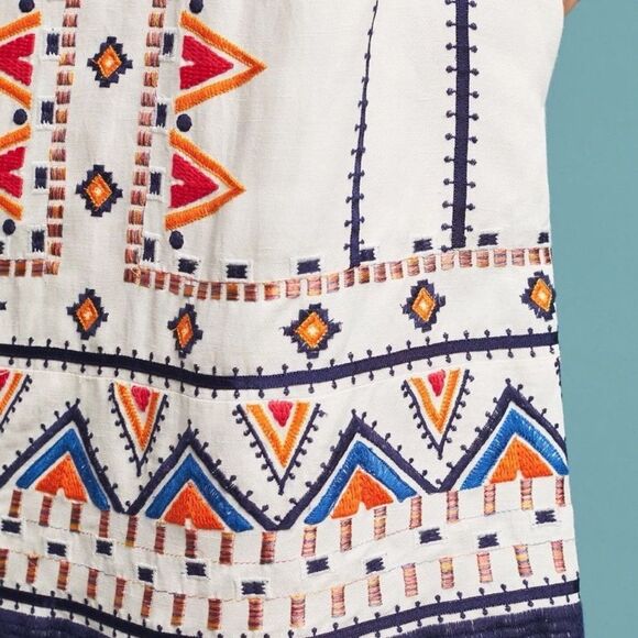 Anthropologie Akemi Kin Reagan Embroidered Shift Dress Size 6 - Picture 6 of 15